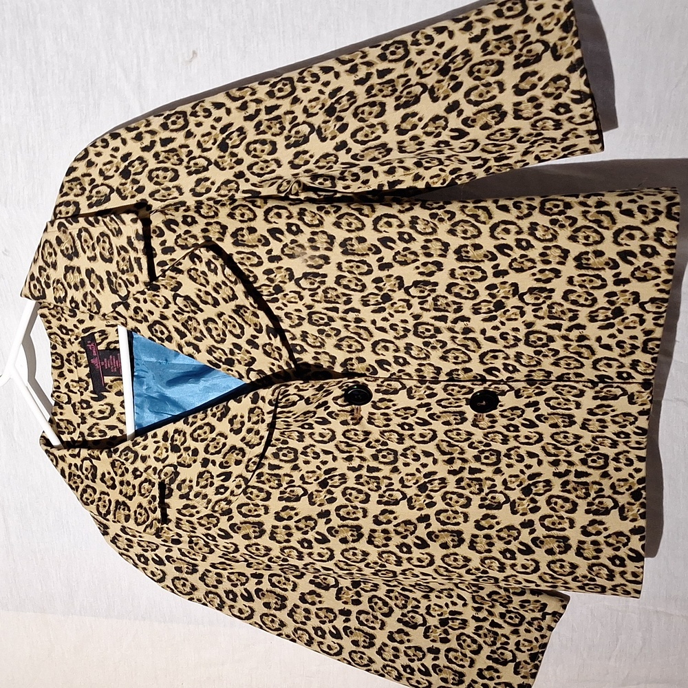 3/$20--Vintage Animal Print Cropped Blazer Jacket, Willi Smith, Sz 10, NWOT